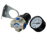 Manometer ø40, 10 bar + regulator + beslag